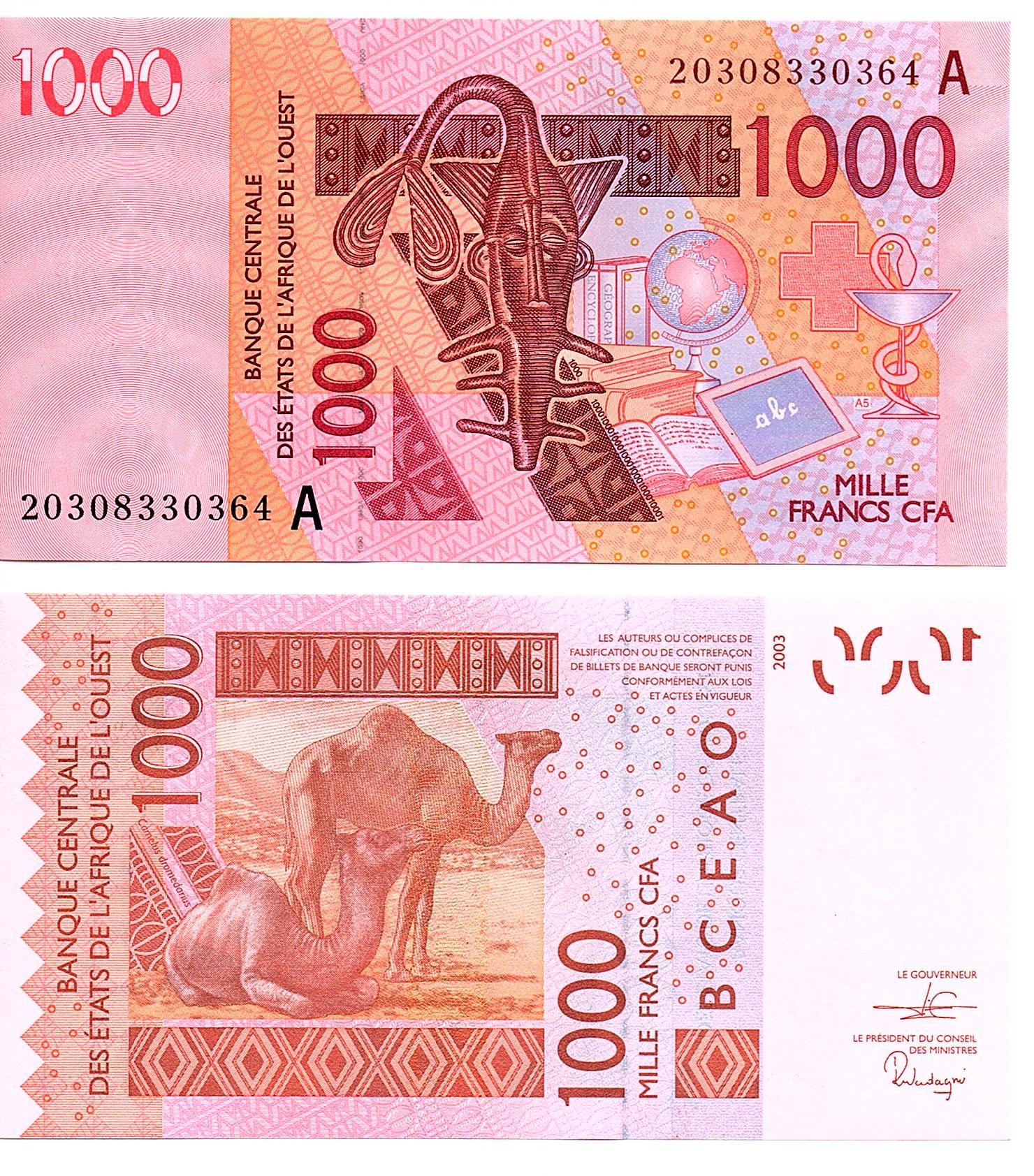 Ivory-Coast #115A20  1000 Francs CFA NEW2020