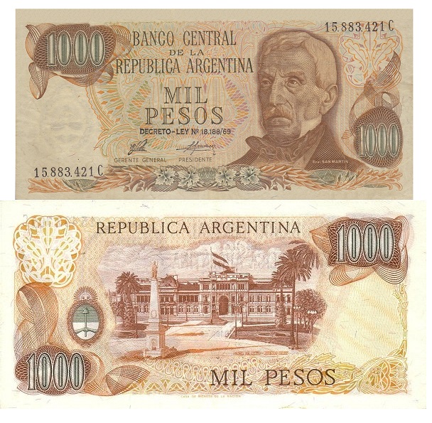 Argentina #299(3)/XF 1.000 Pesos