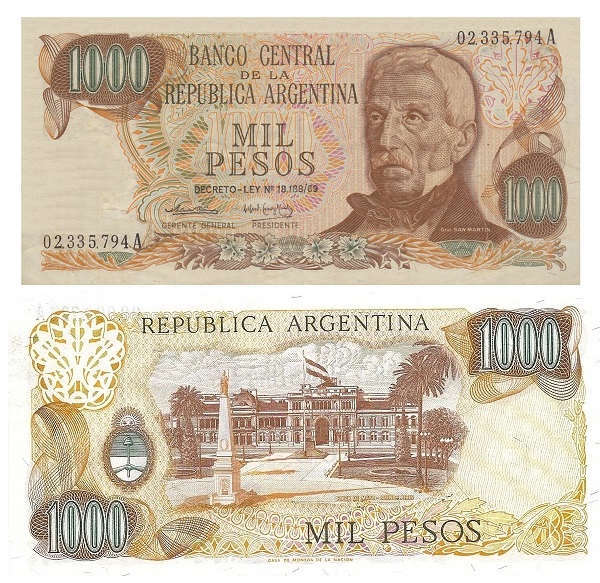 Argentina #299(1)/XF 1.000 Pesos