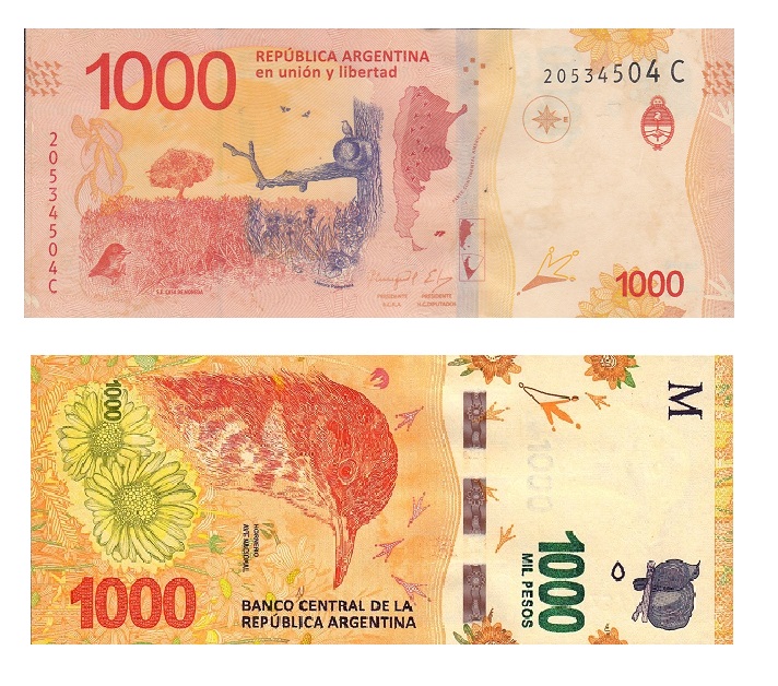 Argentina #366(2)   	 1.000 Pesos