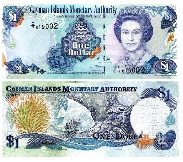 Cayman Islands #33d  1 Dollar	 50 Dollars