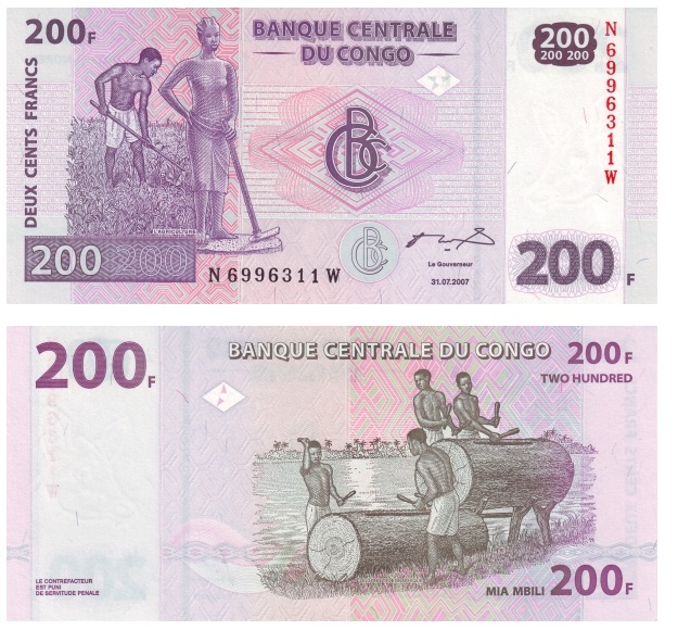 Congo Democratic #99a  200 Francs