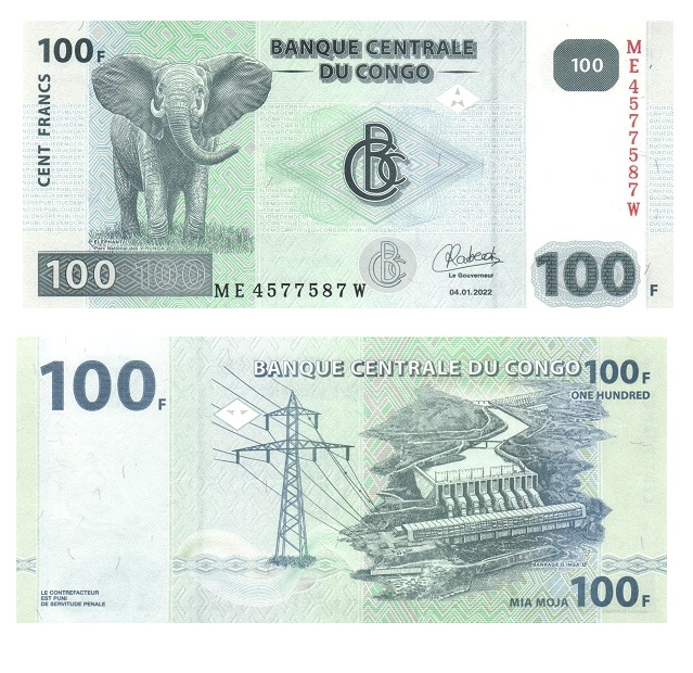 Congo Democratic #W98B  100 Francss