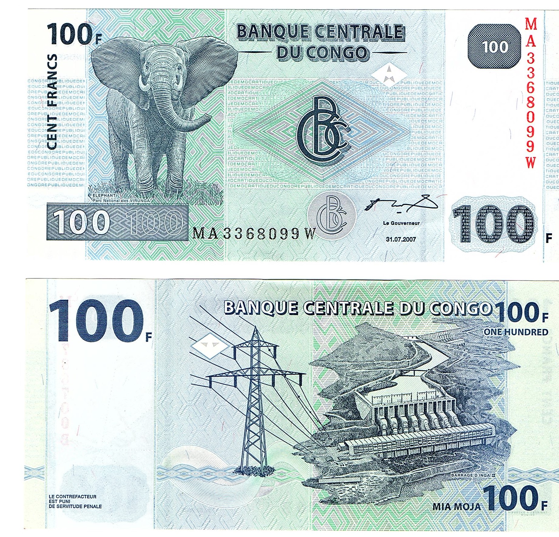 Congo-Democratic #98a   100 Francs