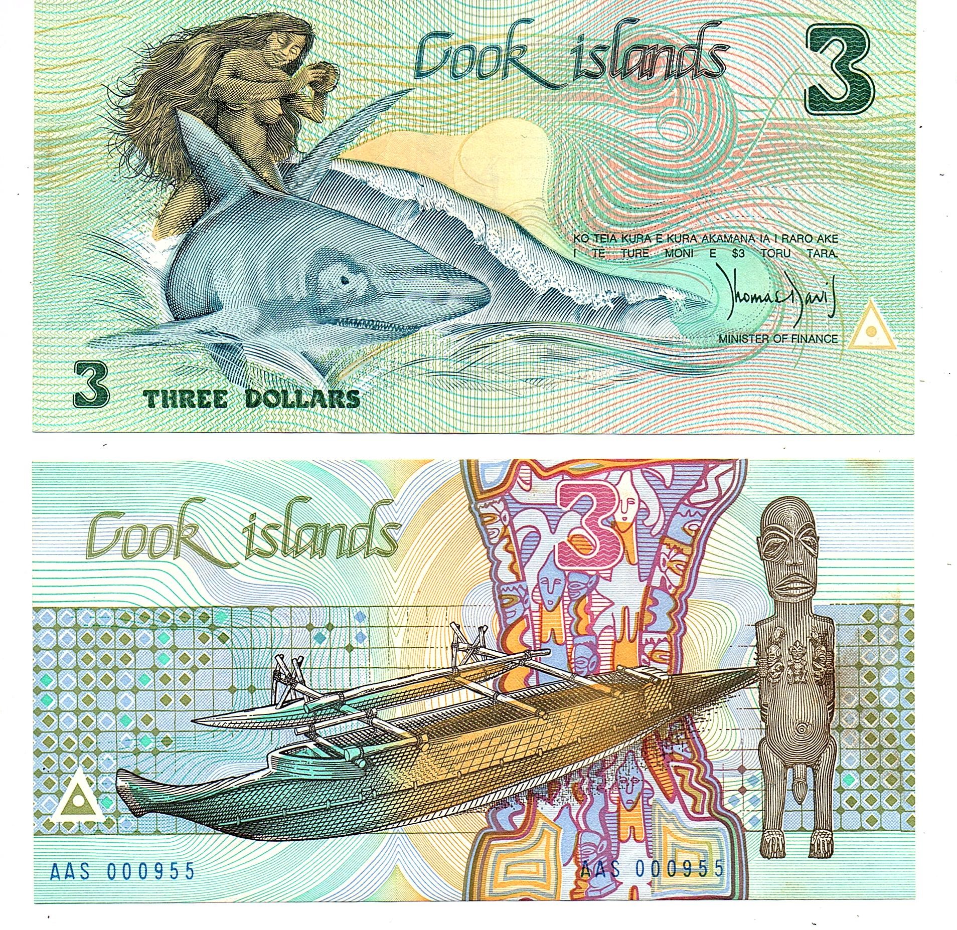 Cook Islands #3a 3 Dollars