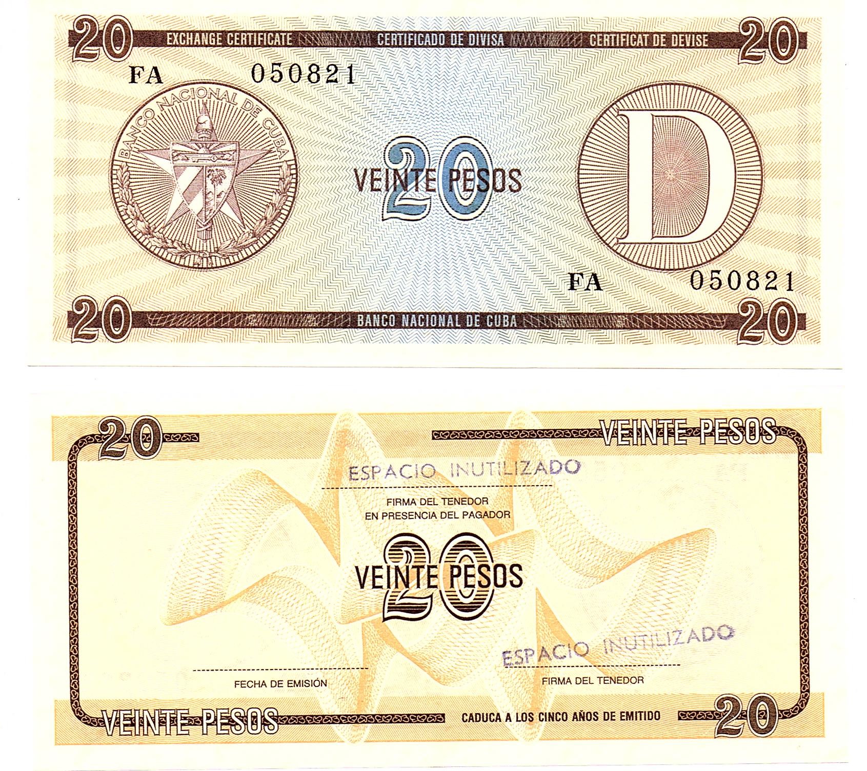 Cuba #FX36 20 Pesos