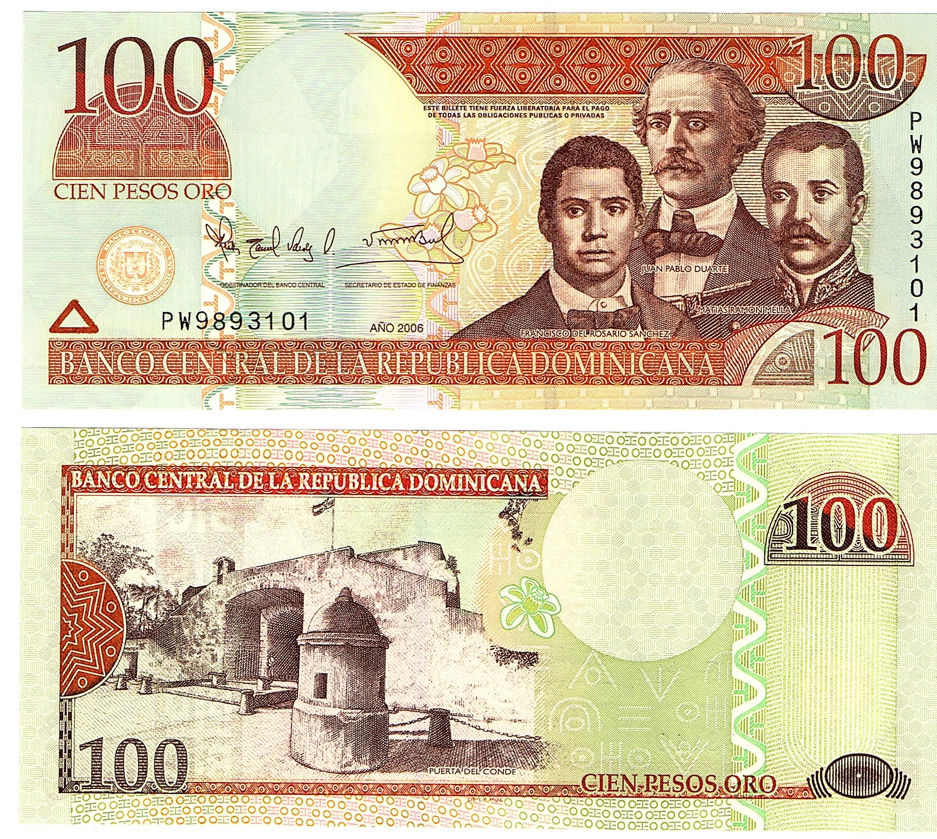 Dominican Republic #177a 100 Pesos Oro, Pages World Paper Money