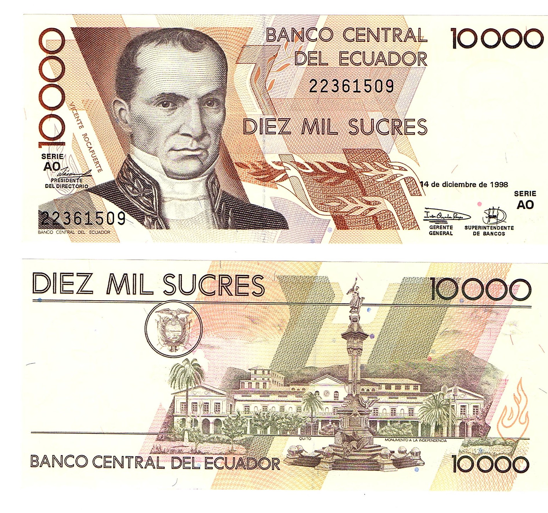 Ecuador #127c   10,000 Sucres