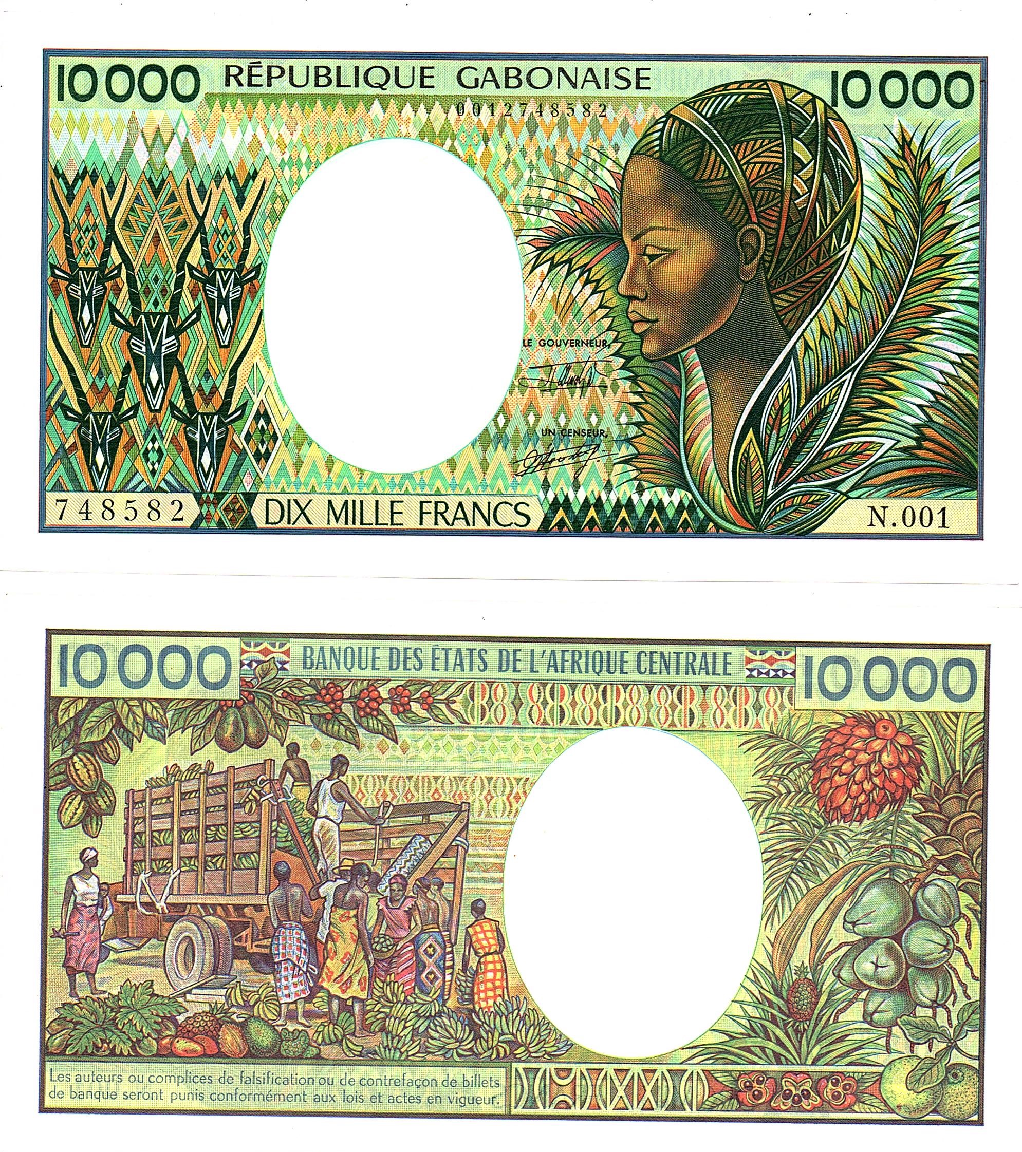 Gabon #7b.2.H  10.000 Francs