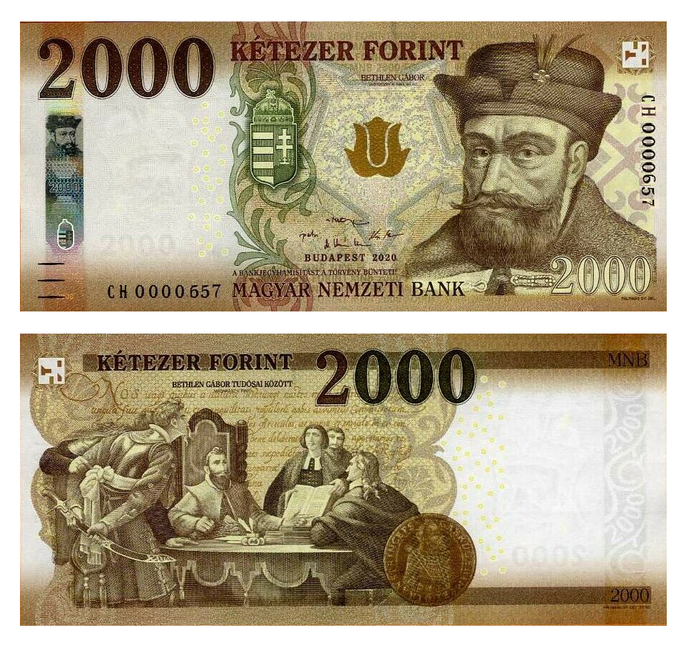 Hungary #204   2.000 Forint  SMALL SERRIE NUMBER