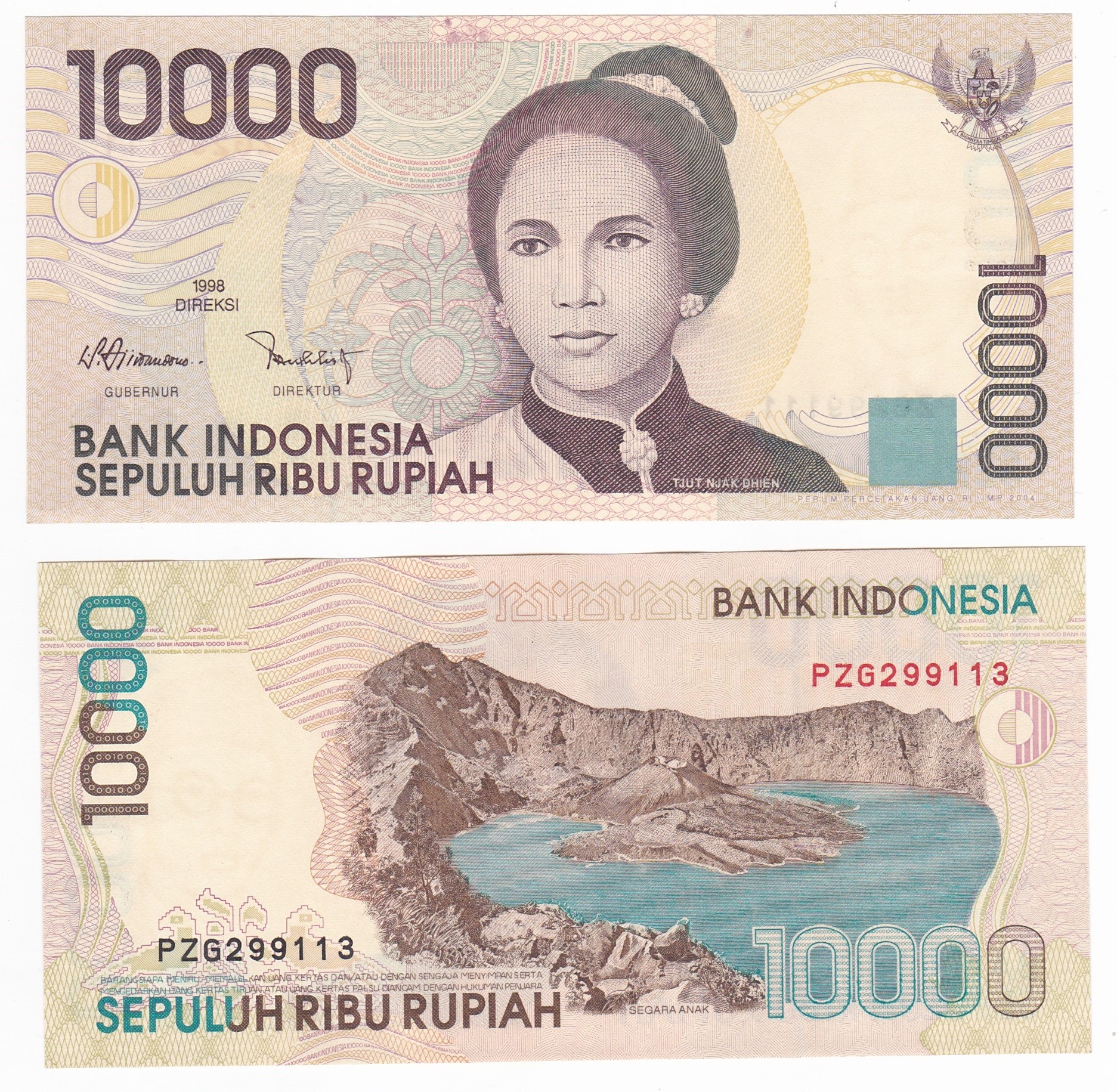 Indonesia #137b 10.000 Rupiah