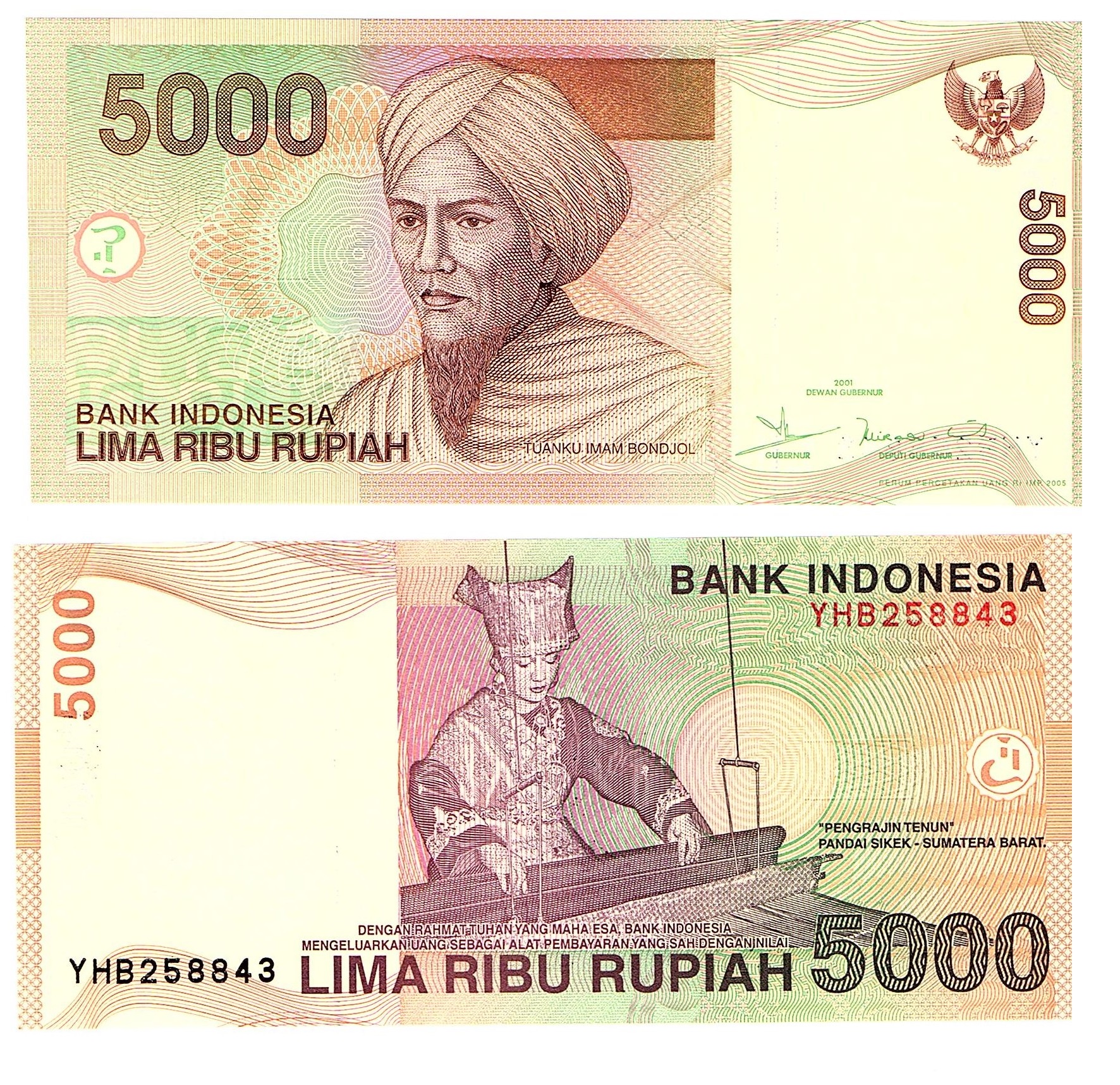 Indonesia #142e  5000 Rupiah