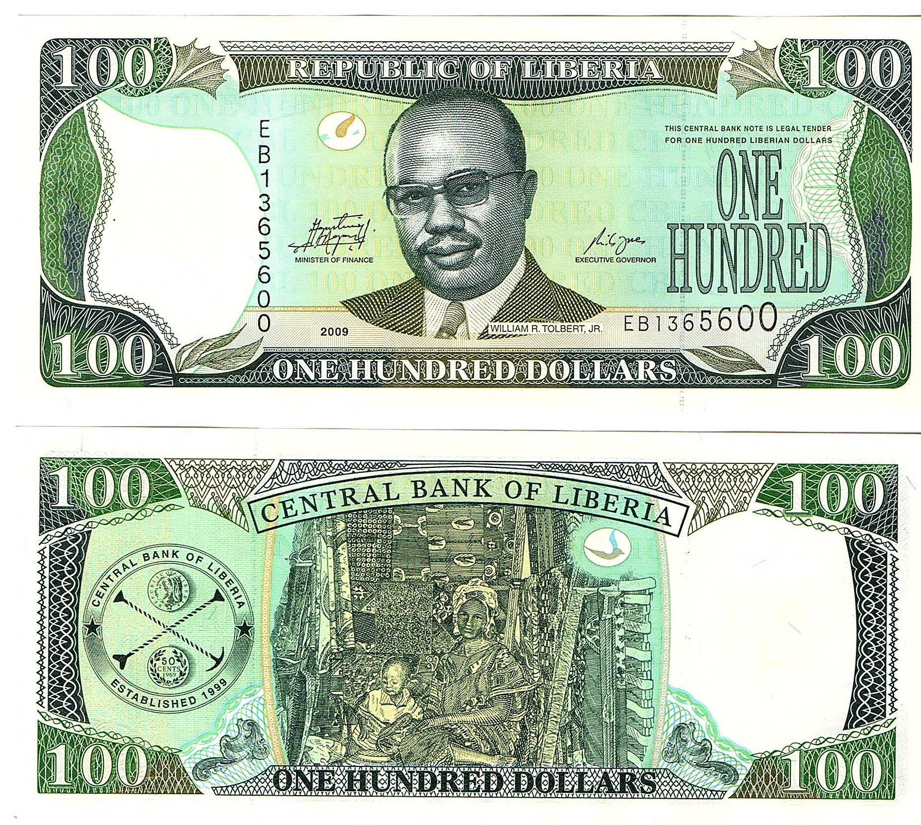 Liberia #30e   100 Dollars