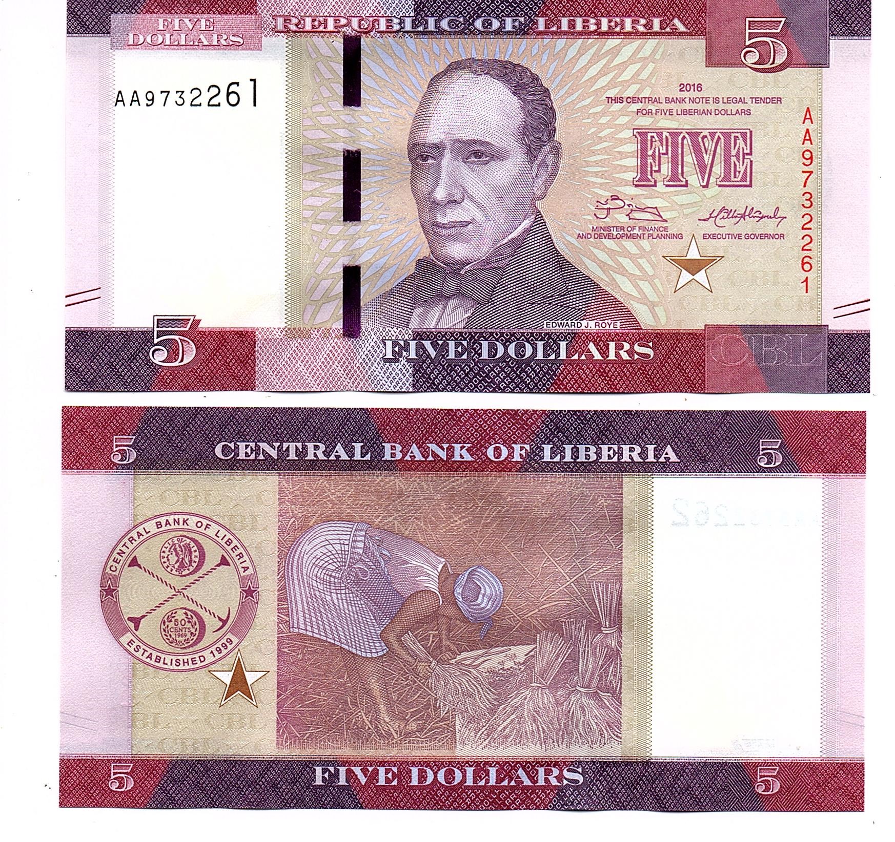 Liberia #31a  5 Dollars