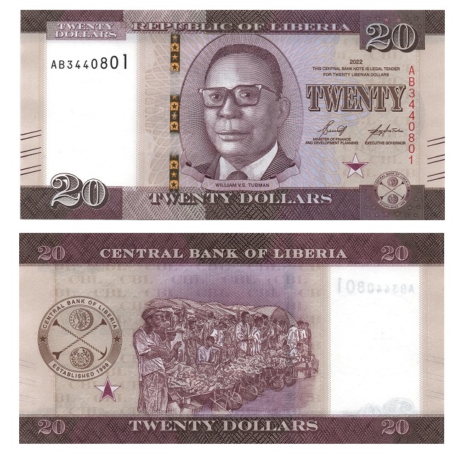 Liberia  #W39  20 Dollars