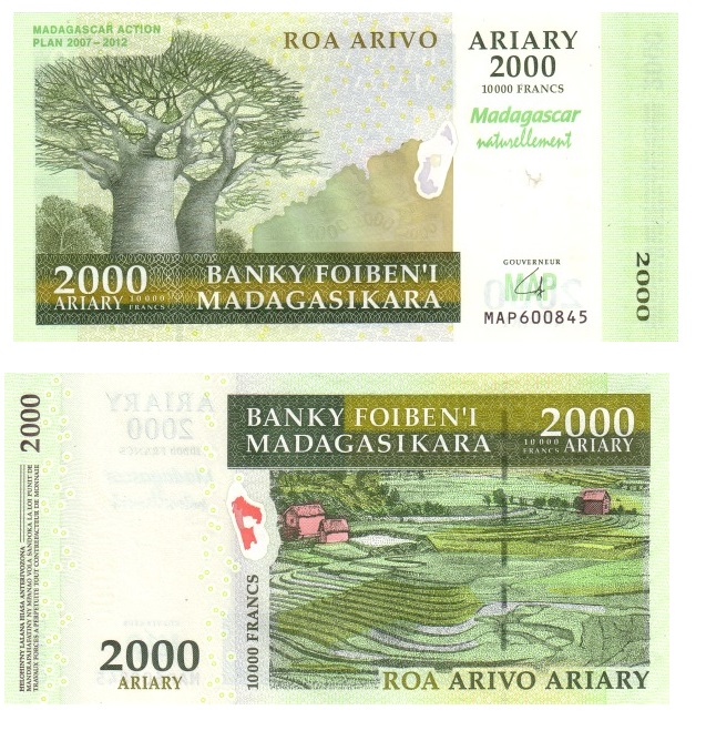 Madagascar #93 2.000 Ariary = 10.000 Francs