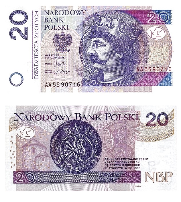 Poland #184  	 20 Złotych Prefix AA