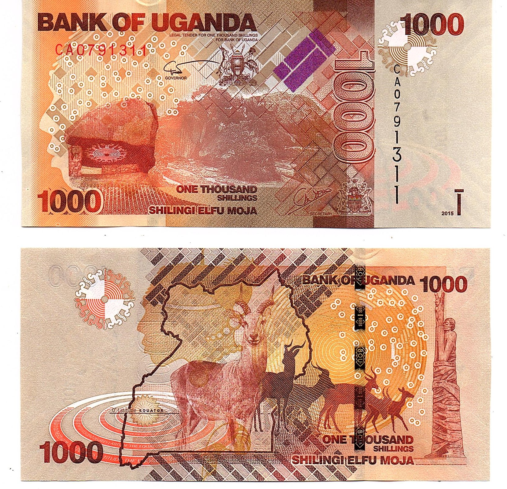 Uganda #49d  1.000 Shillings / Shilingi