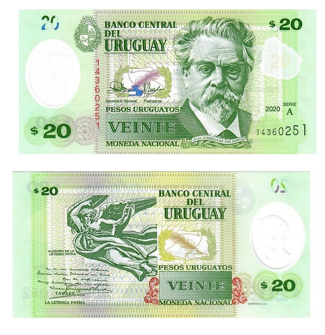 Uruguay #W101  20 Pesos Uruguayos