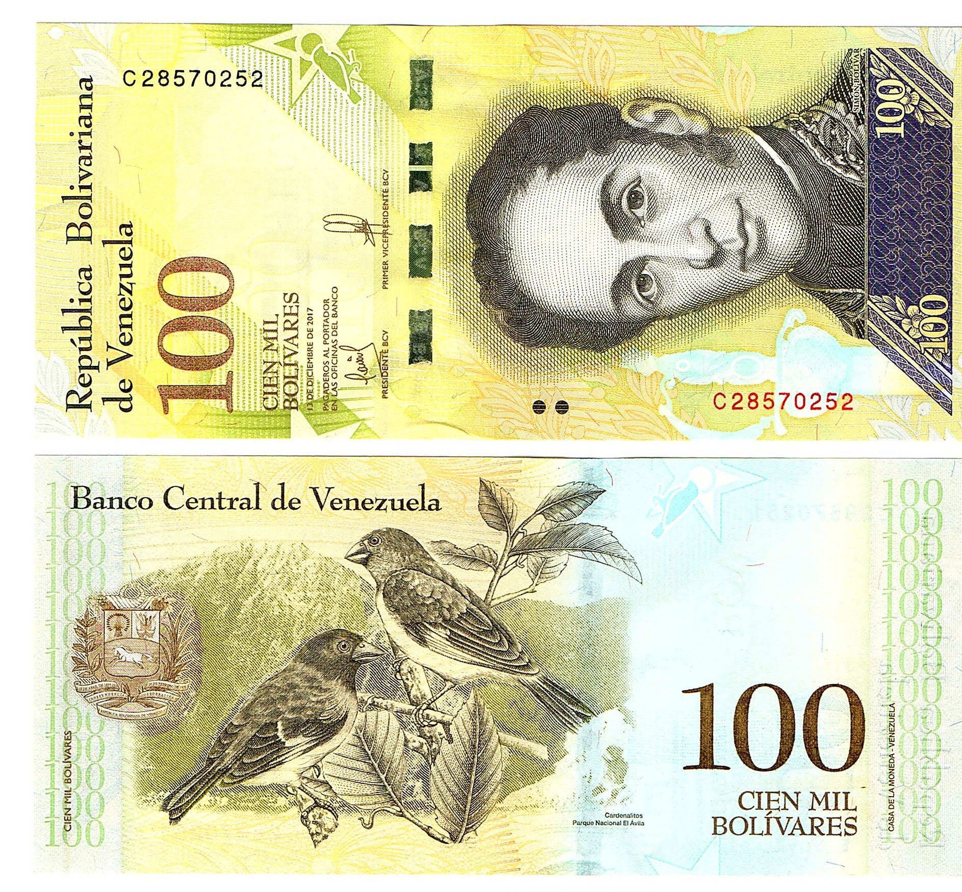 Venezuela #100b   100 Bolivares