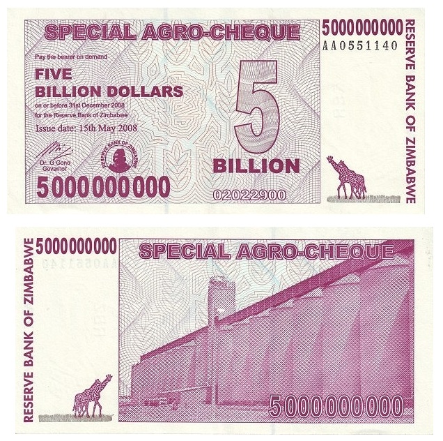 Zimbabwe #61 5.000.000.000 Dollars