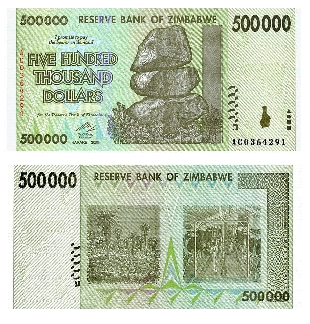 Zimbabwe #76b   500.000 Dollars