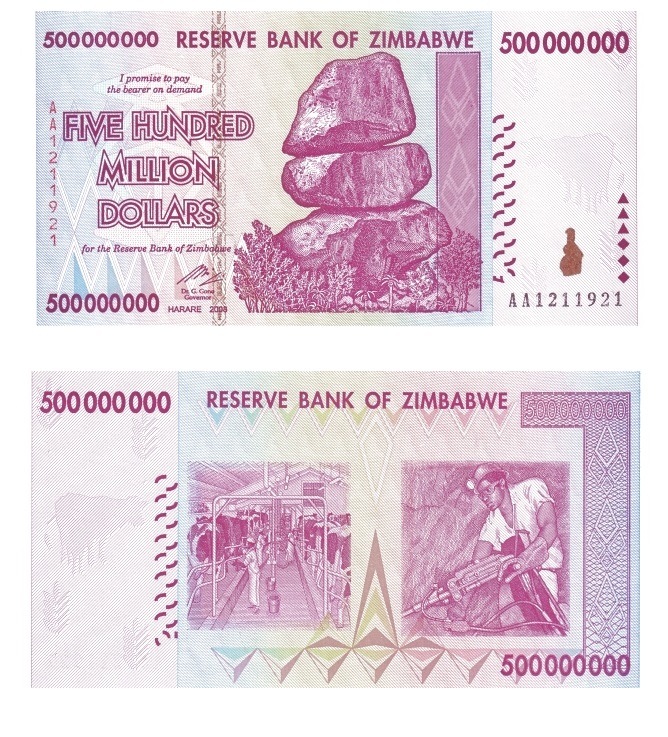 Zimbabwe #82 500,000,000 Dollars