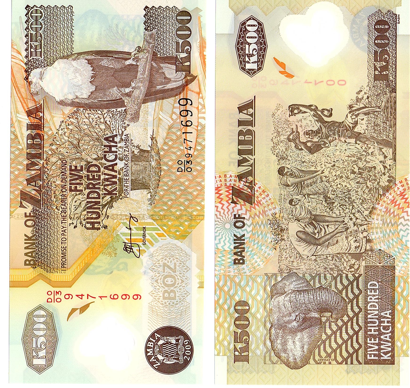 Zambia #43g-2009  500 Kwacha