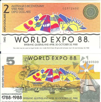 Australia #Pair($2 $5)  Bicentenary-World-Exposition